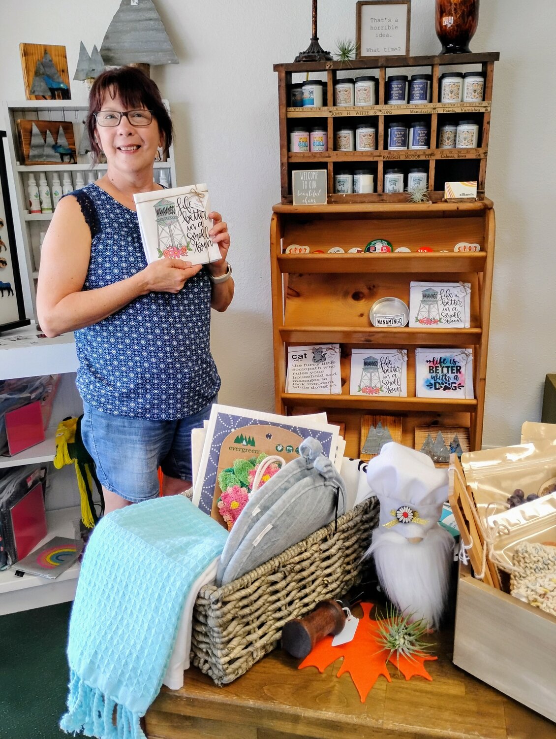 Carole Timbeross inside the shop